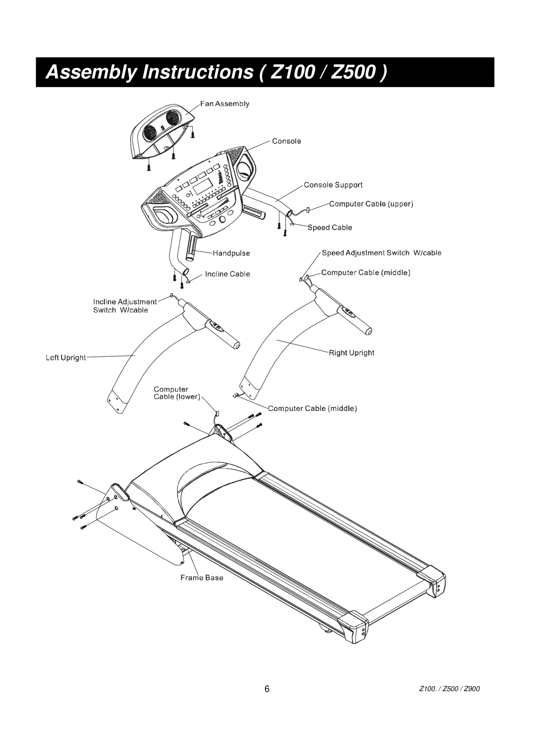 Spirit Z900 owner manual Assembly IInstructtions XT200Z100 //Z500XT600 