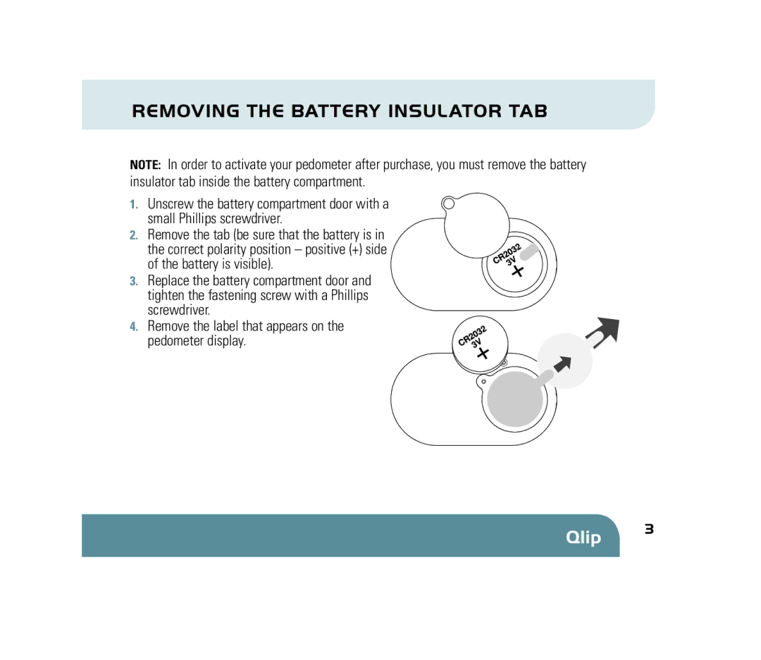 Sportline 310 manual Removing the Battery Insulator TAB 