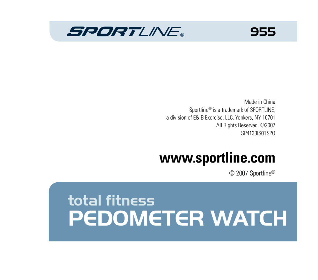 Sportline 955 manual Total fitness 