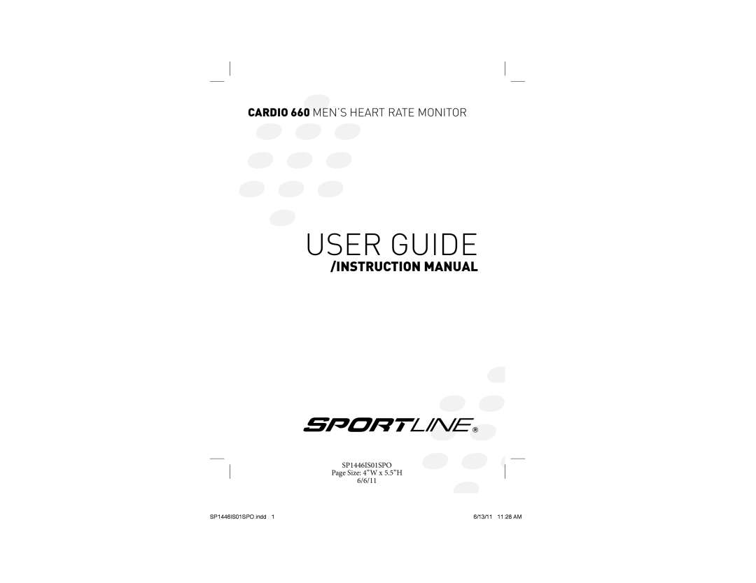 Sportline Cardio 660 manual User Guide 