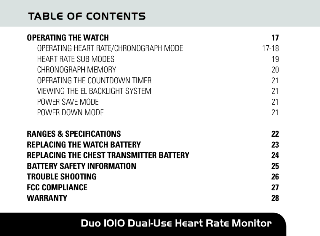 Sportline DUO 1010 manual Operating Heart RATE/CHRONOGRAPH Mode 