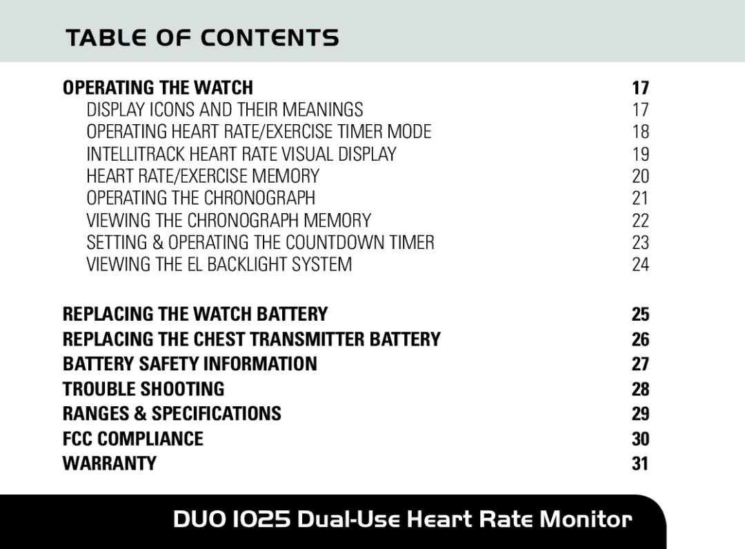 Sportline DUO 1025 manual Operating Heart RATE/EXERCISE Timer Mode, Setting & Operating the Countdown Timer 