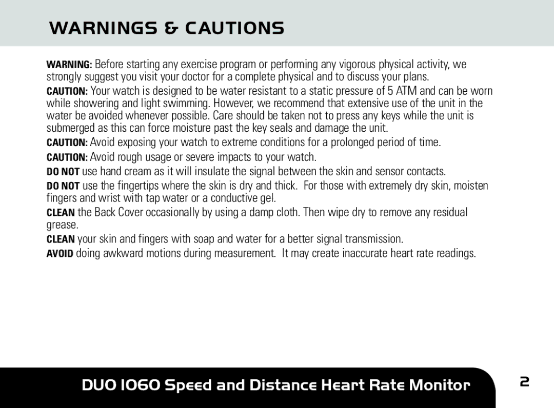 Sportline manual DUO 1060 Speed and Distance Heart Rate Monitor 