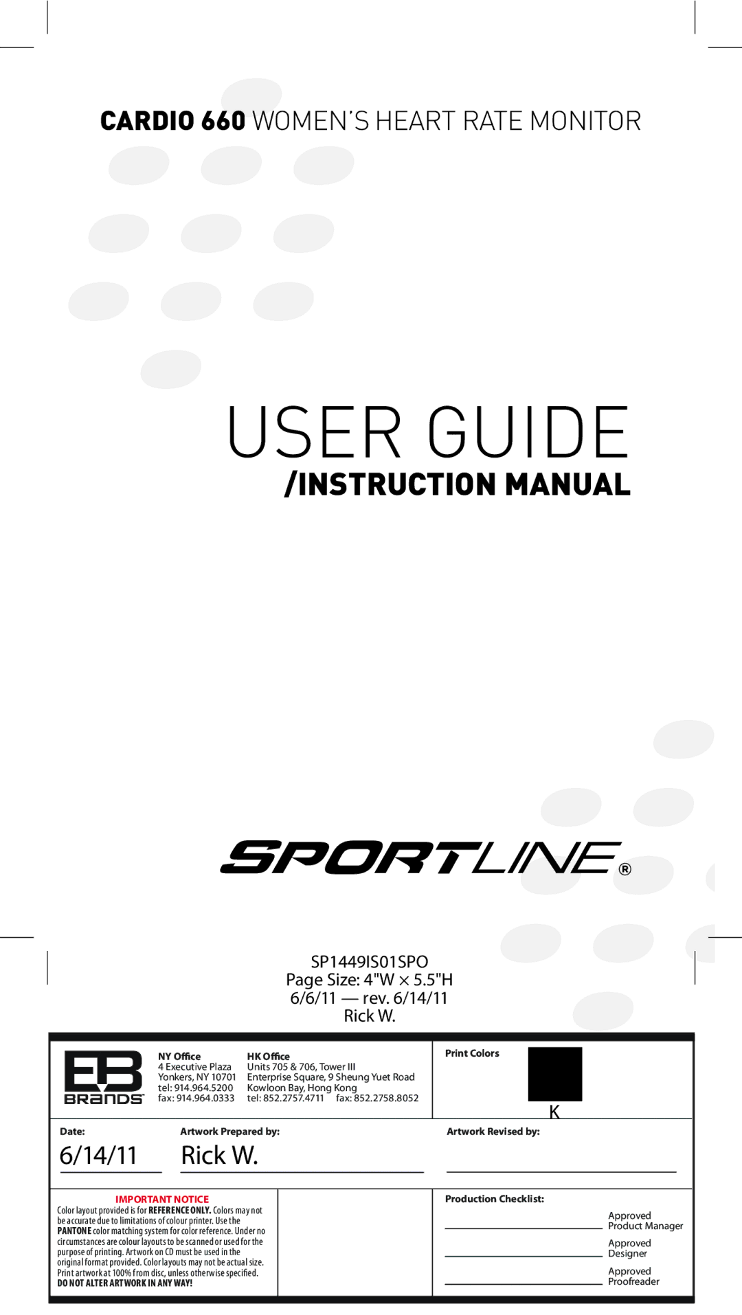 Sportline SP1449S015SPO manual User Guide 