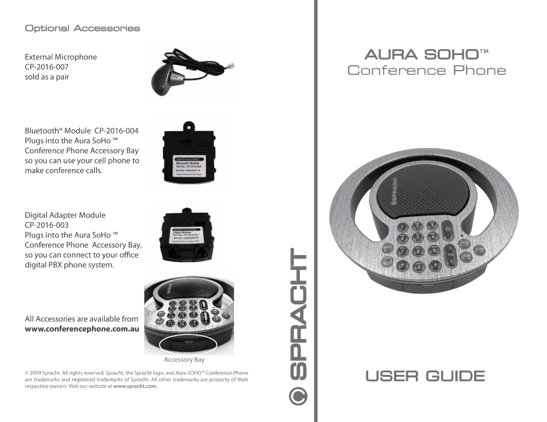 Spracht CP-2016-003, CP-2016-004, CP-2016-007 manual Aura Soho, Optional Accessories 