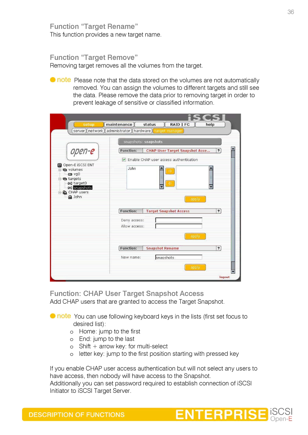 Spring Switzerland GmbH Ver. 1.61 manual Function Target Rename, Function Target Remove 