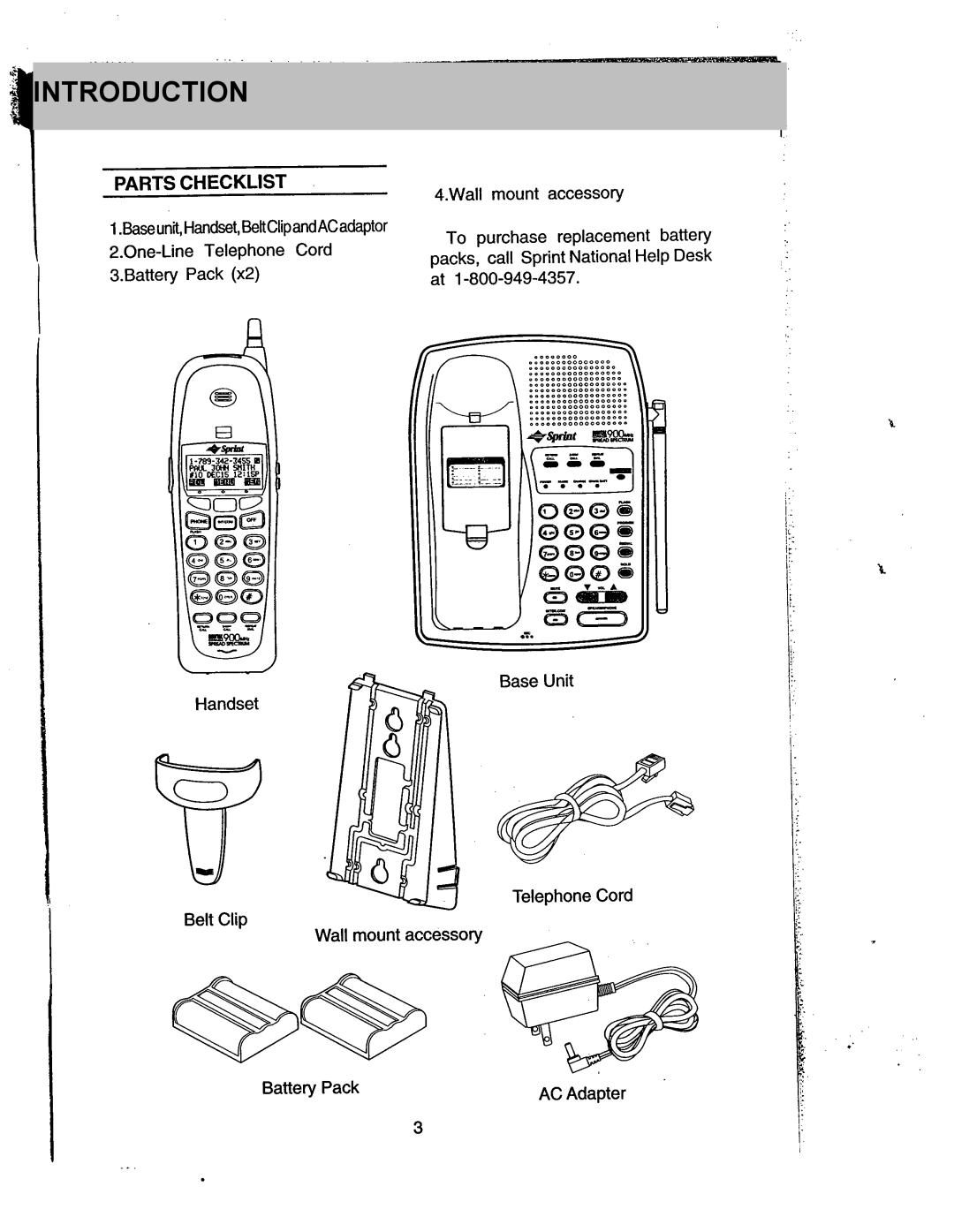 Sprint Nextel 1733 manual Parts Checklist 