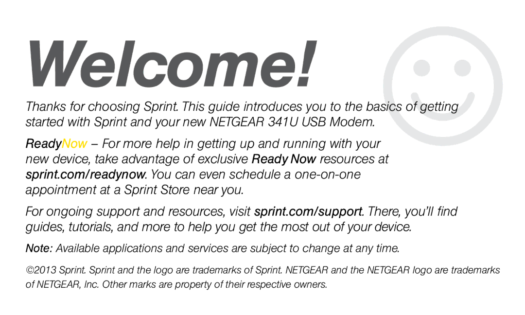 Sprint Nextel 341U manual Welcome 
