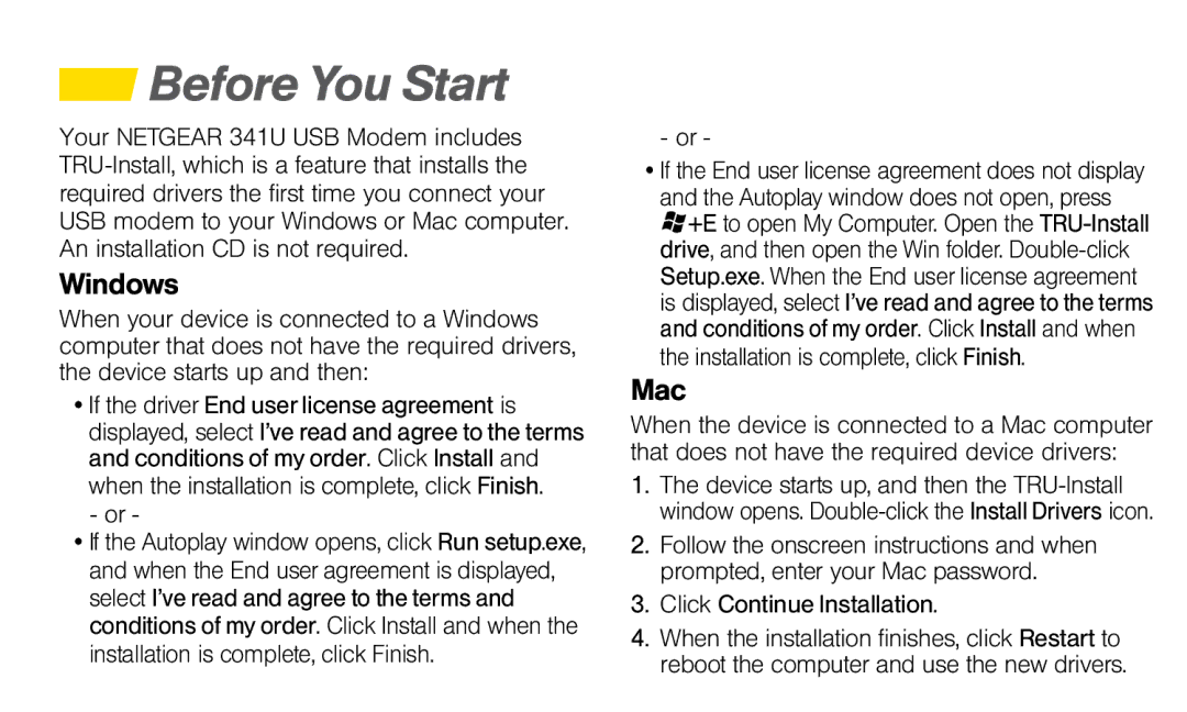 Sprint Nextel 341U manual Before You Start, Windows, Mac 