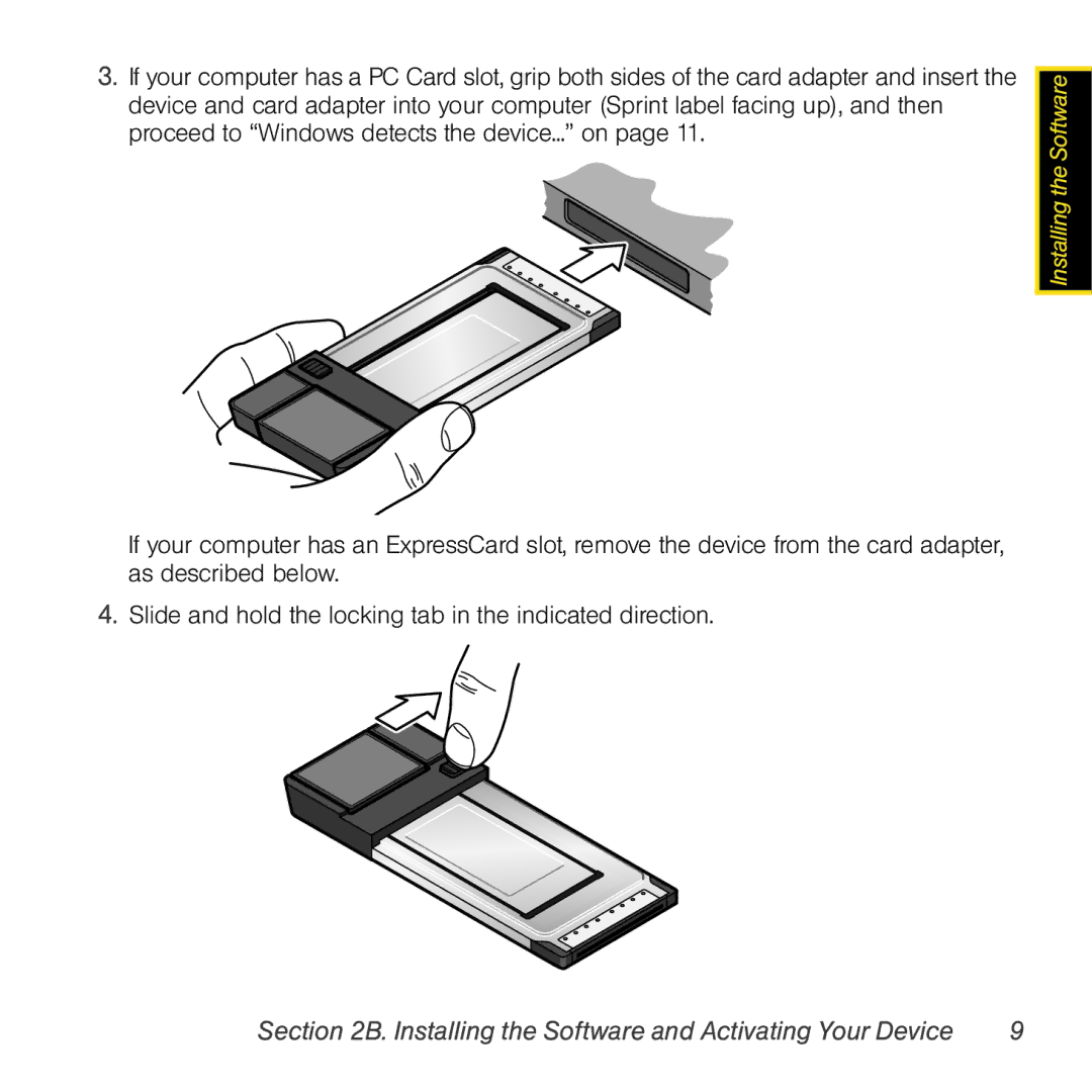 Sprint Nextel 402 manual Installing the Software and Activating Your Device 