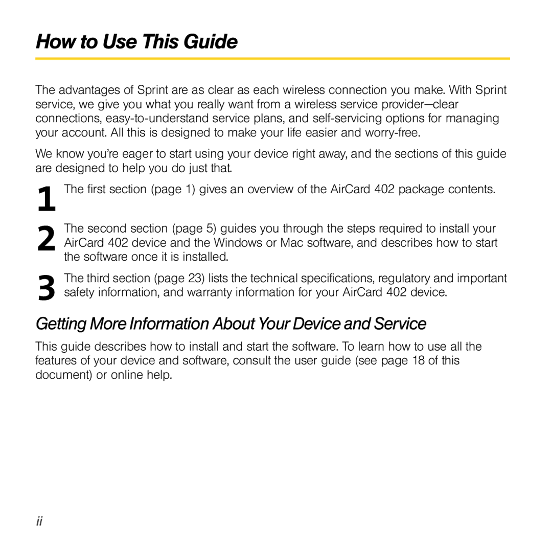 Sprint Nextel 402 manual How to Use This Guide, Getting More Information About Your Device and Service 