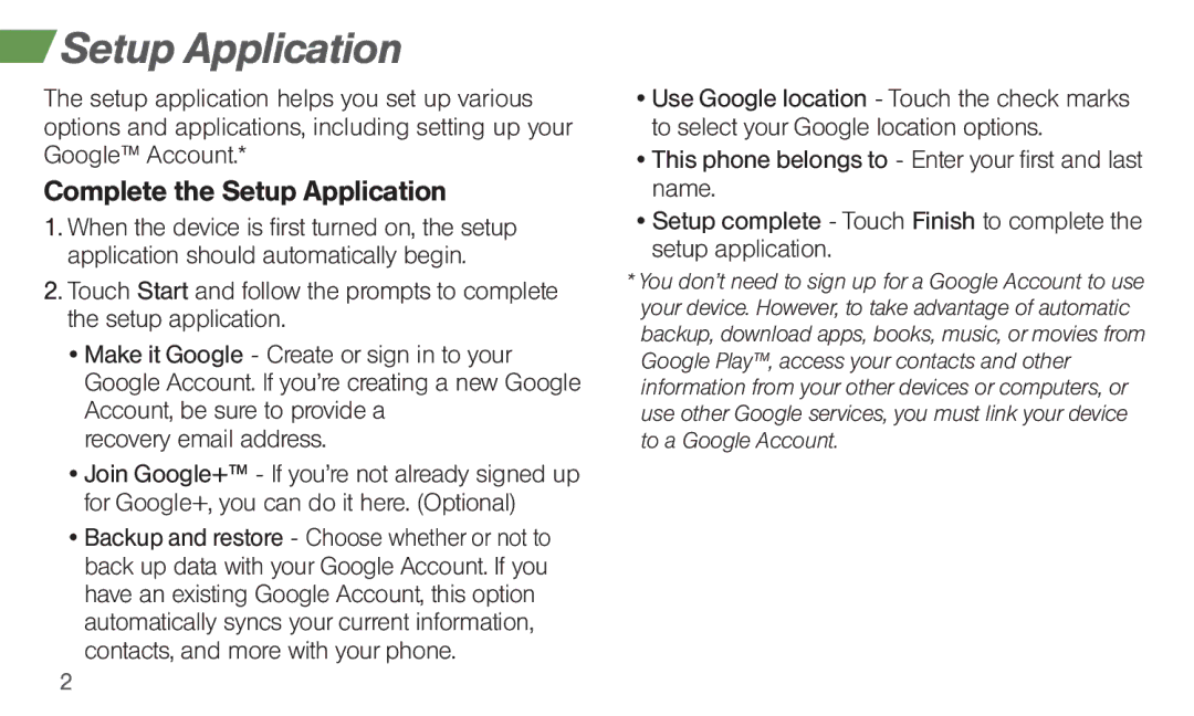 Sprint Nextel 4G LTE manual Complete the Setup Application 