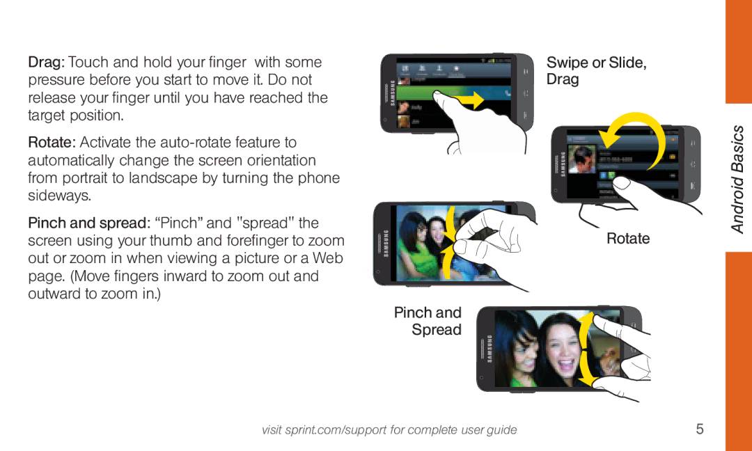 Sprint Nextel 4G LTE manual Android Basics 