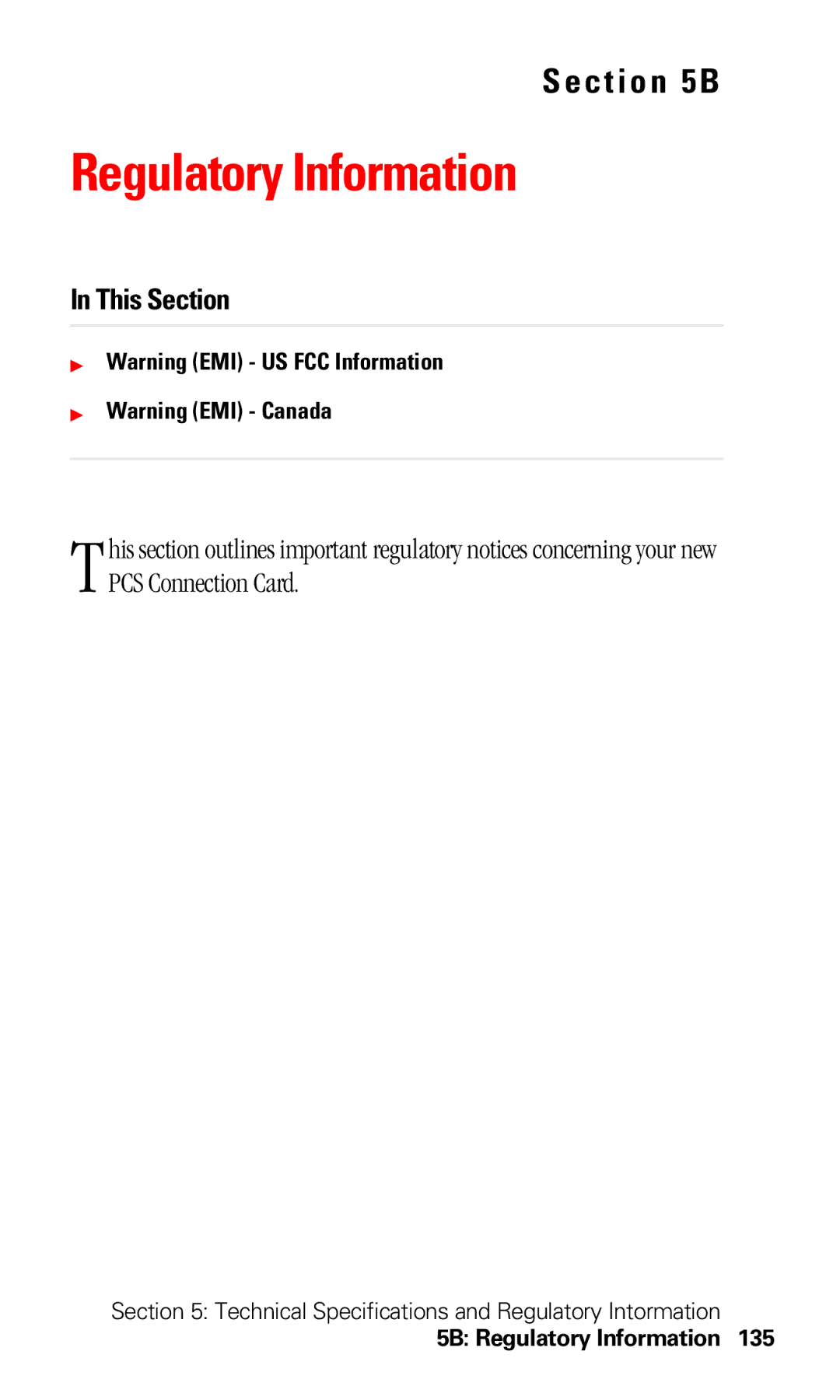 Sprint Nextel 550 manual 5B Regulatory Information 