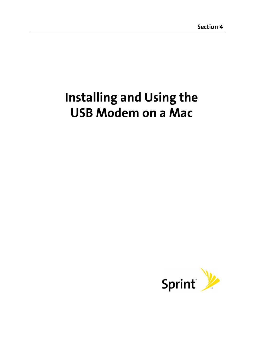 Sprint Nextel 595U manual Installing and Using the USB Modem on a Mac 