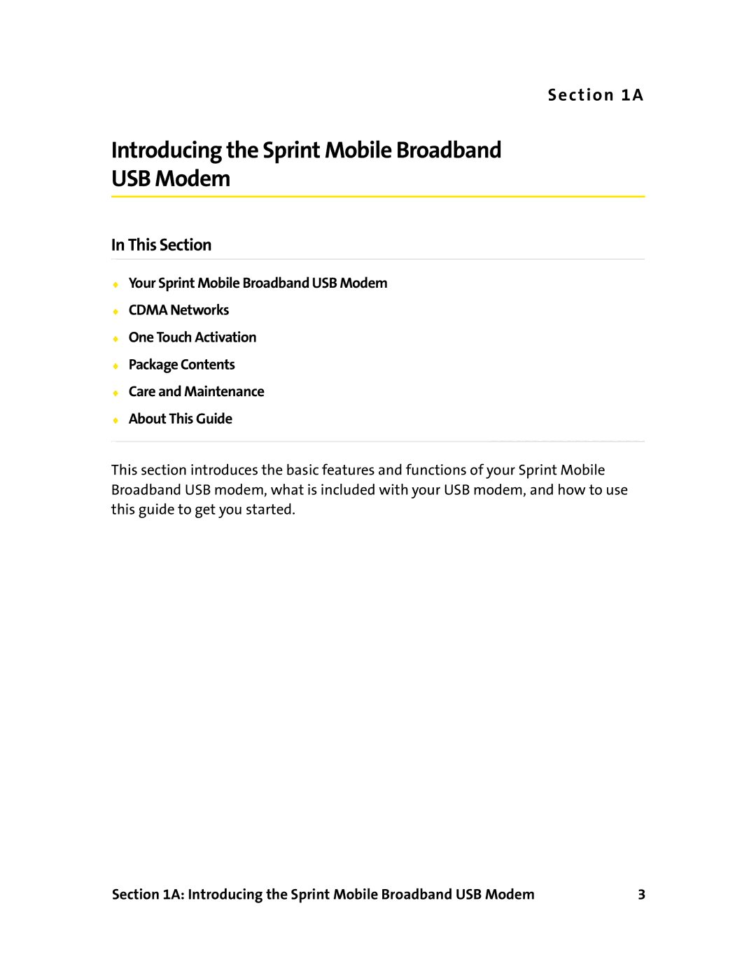 Sprint Nextel 595U manual Introducing the Sprint Mobile Broadband USB Modem 