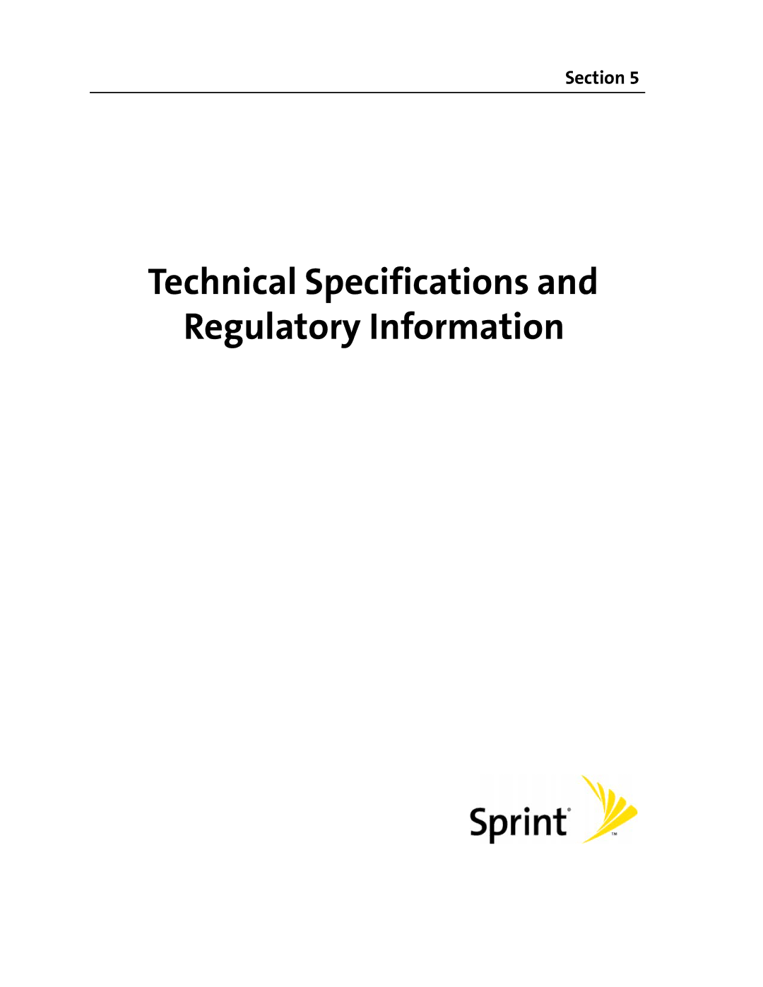 Sprint Nextel 595U manual Technical Specifications Regulatory Information 