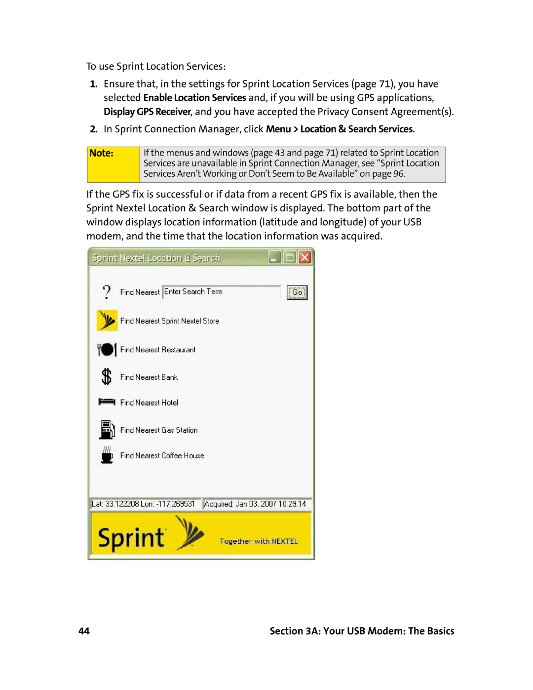 Sprint Nextel 595U manual To use Sprint Location Services 