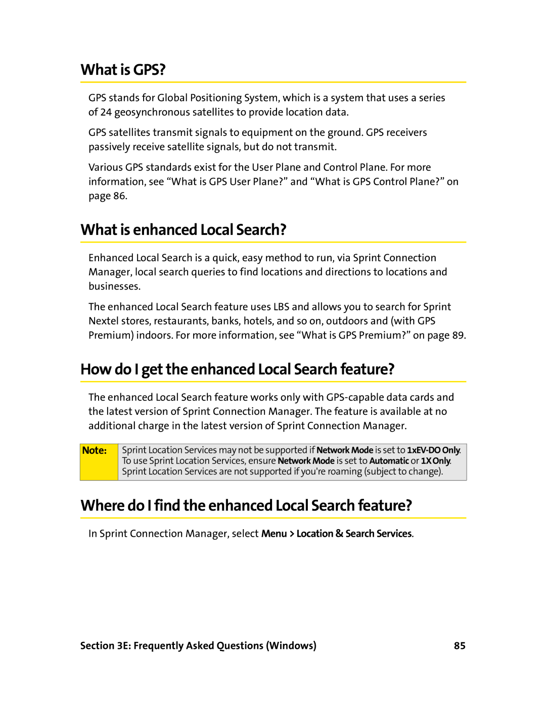 Sprint Nextel 595U manual What is GPS?, What is enhanced Local Search?, How do I get the enhanced Local Search feature? 