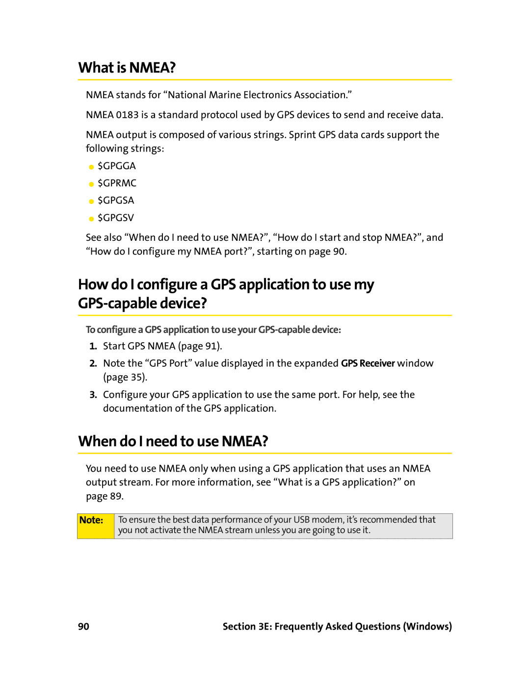 Sprint Nextel 595U manual What is NMEA?, When do I need to use NMEA? 