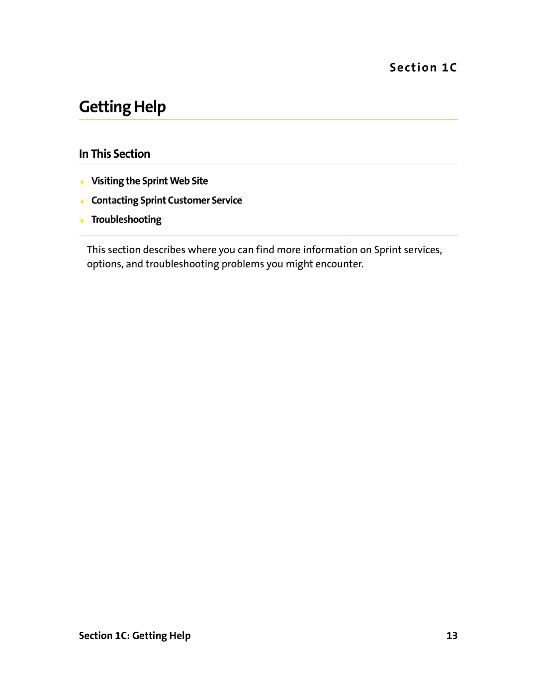 Sprint Nextel 597E manual Getting Help 