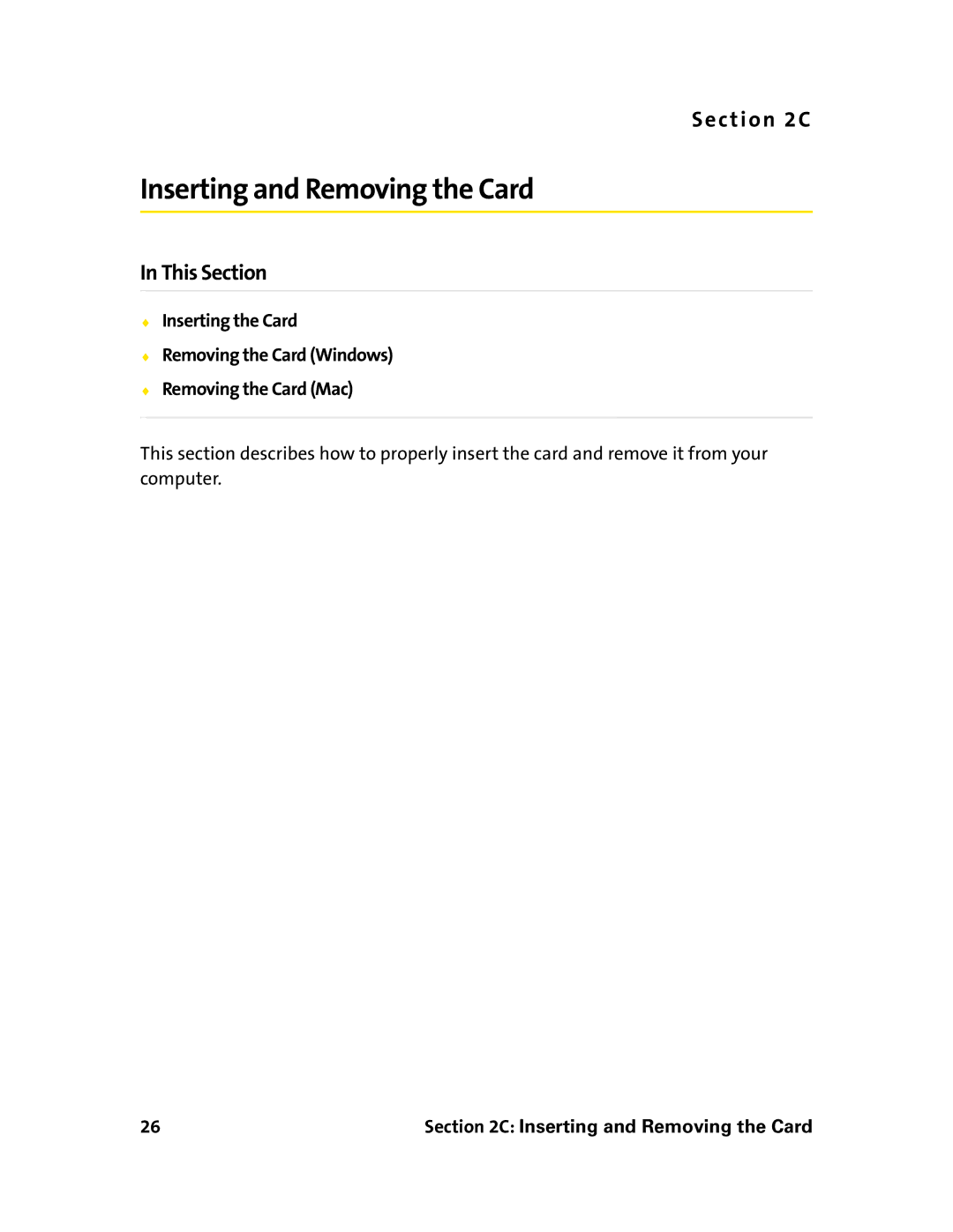 Sprint Nextel 597E manual Inserting and Removing the Card 