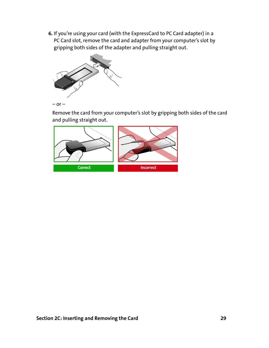 Sprint Nextel 597E manual Inserting and Removing the Card 