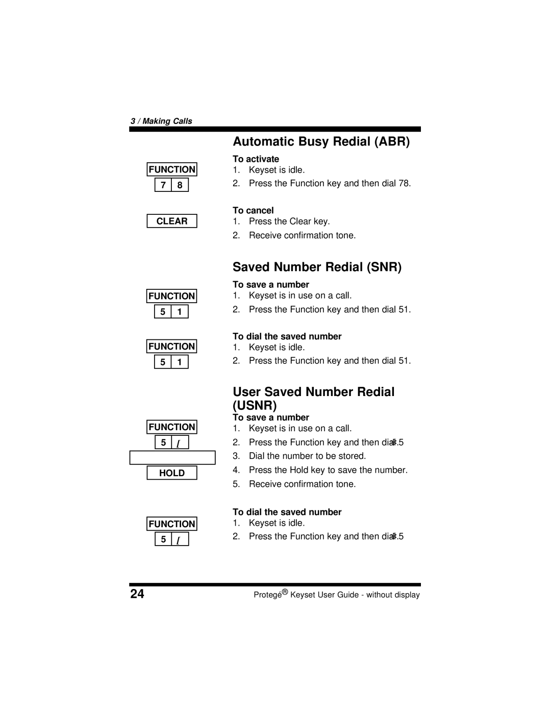 Sprint Nextel 699030 Automatic Busy Redial ABR, Saved Number Redial SNR, User Saved Number Redial Usnr, To save a number 