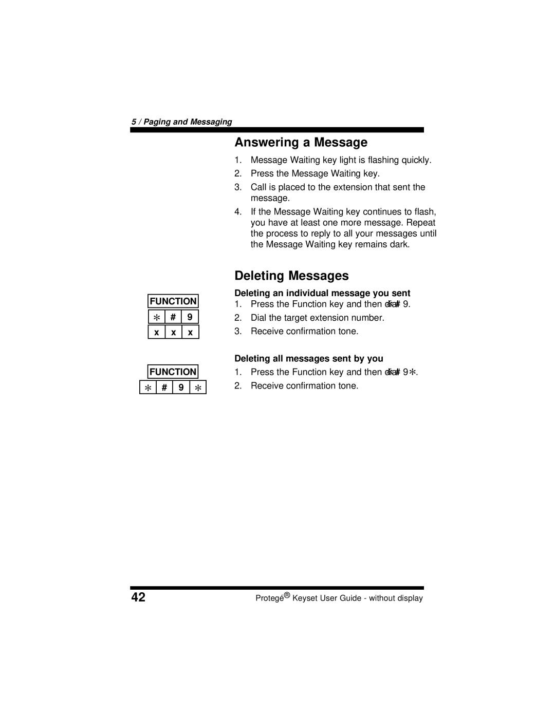 Sprint Nextel 699030 manual Answering a Message, Deleting Messages, Deleting an individual message you sent 