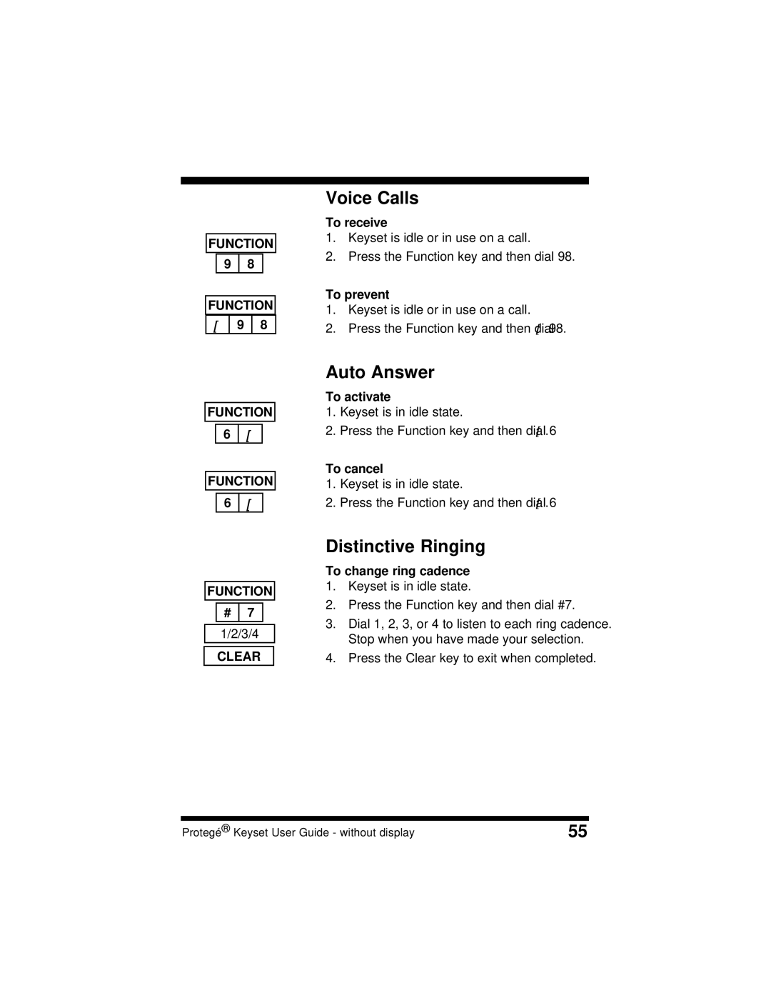 Sprint Nextel 699030 manual Voice Calls, Auto Answer, Distinctive Ringing 