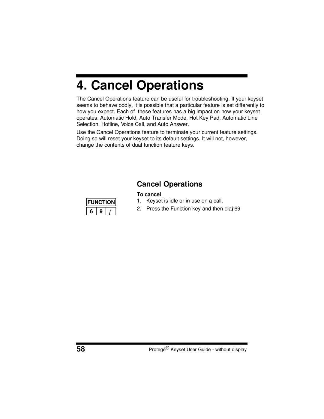 Sprint Nextel 699030 manual Cancel Operations 