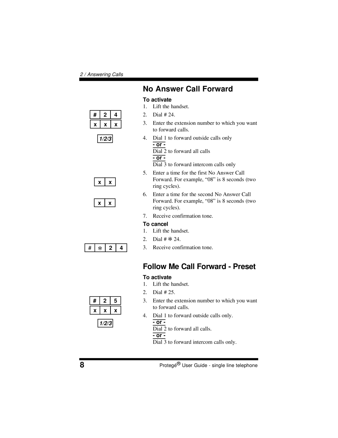 Sprint Nextel 699031 manual No Answer Call Forward, Follow Me Call Forward Preset 