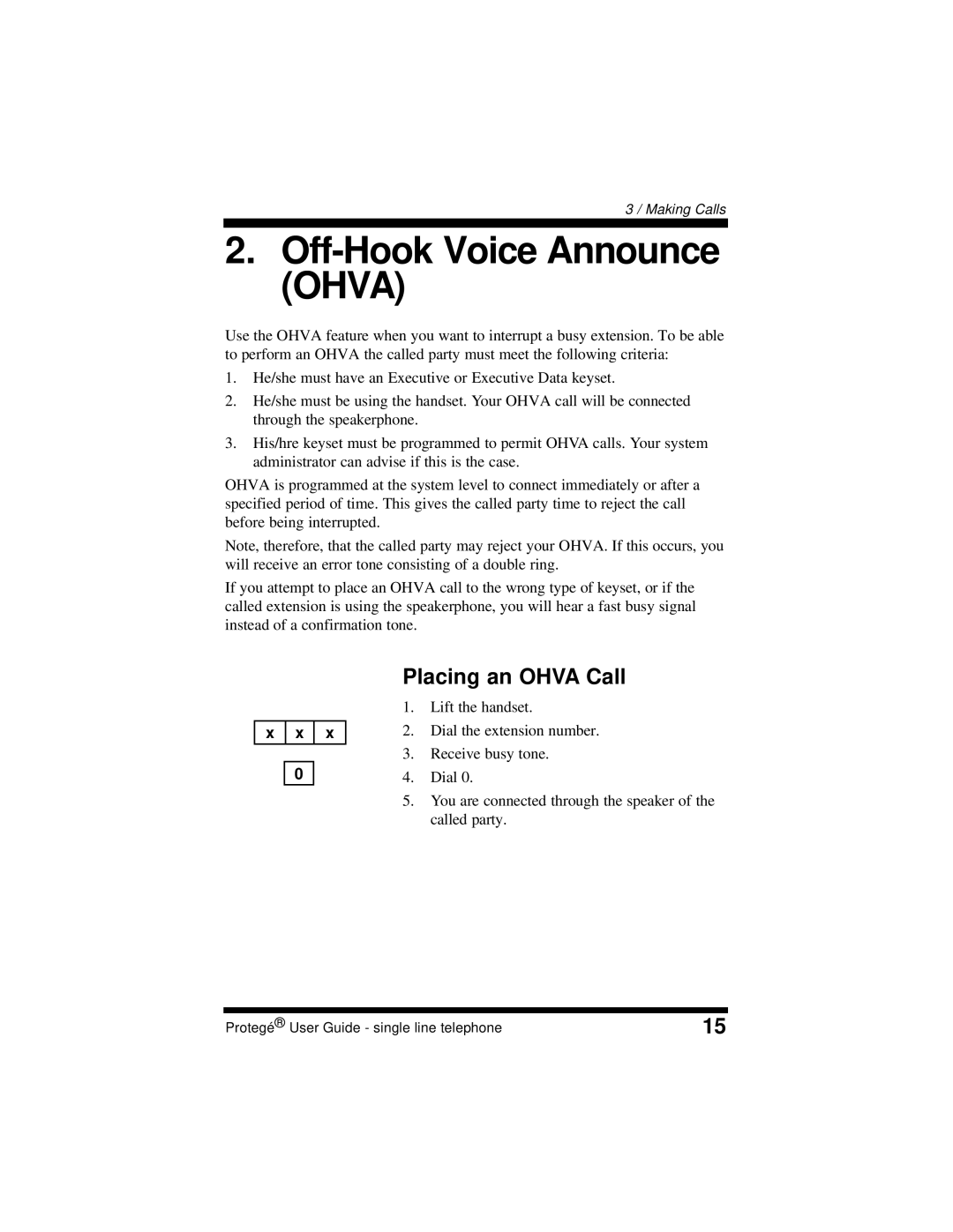 Sprint Nextel 699031 manual Off-Hook Voice Announce Ohva, Placing an Ohva Call 