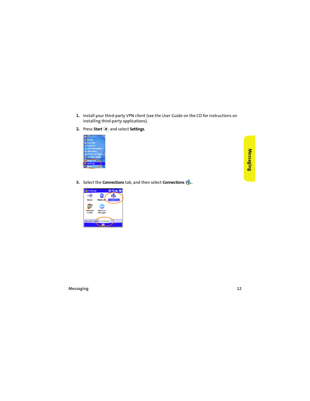 Sprint Nextel 700wx manual Select the Connections tab, and then select Connections 