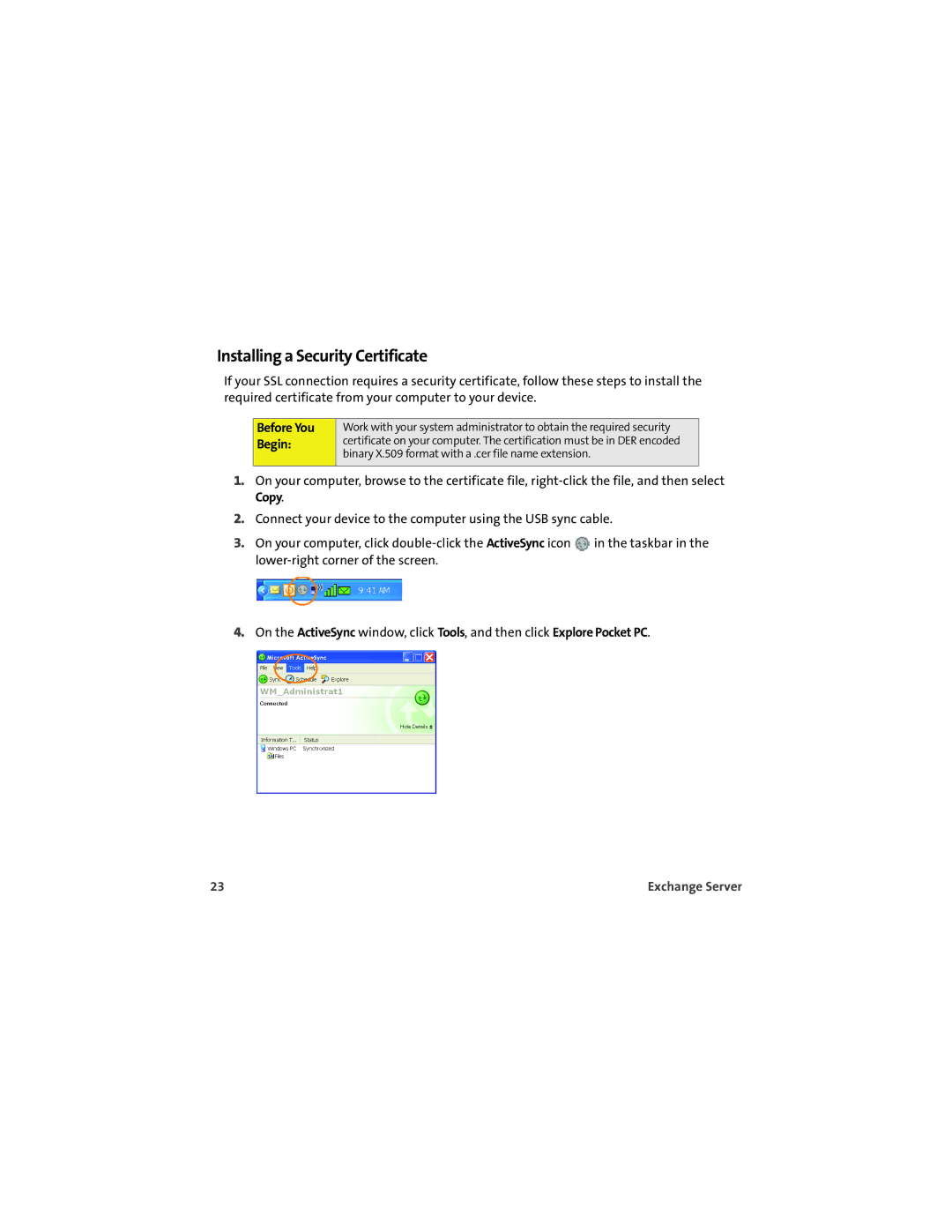 Sprint Nextel 700wx manual Installing a Security Certificate 