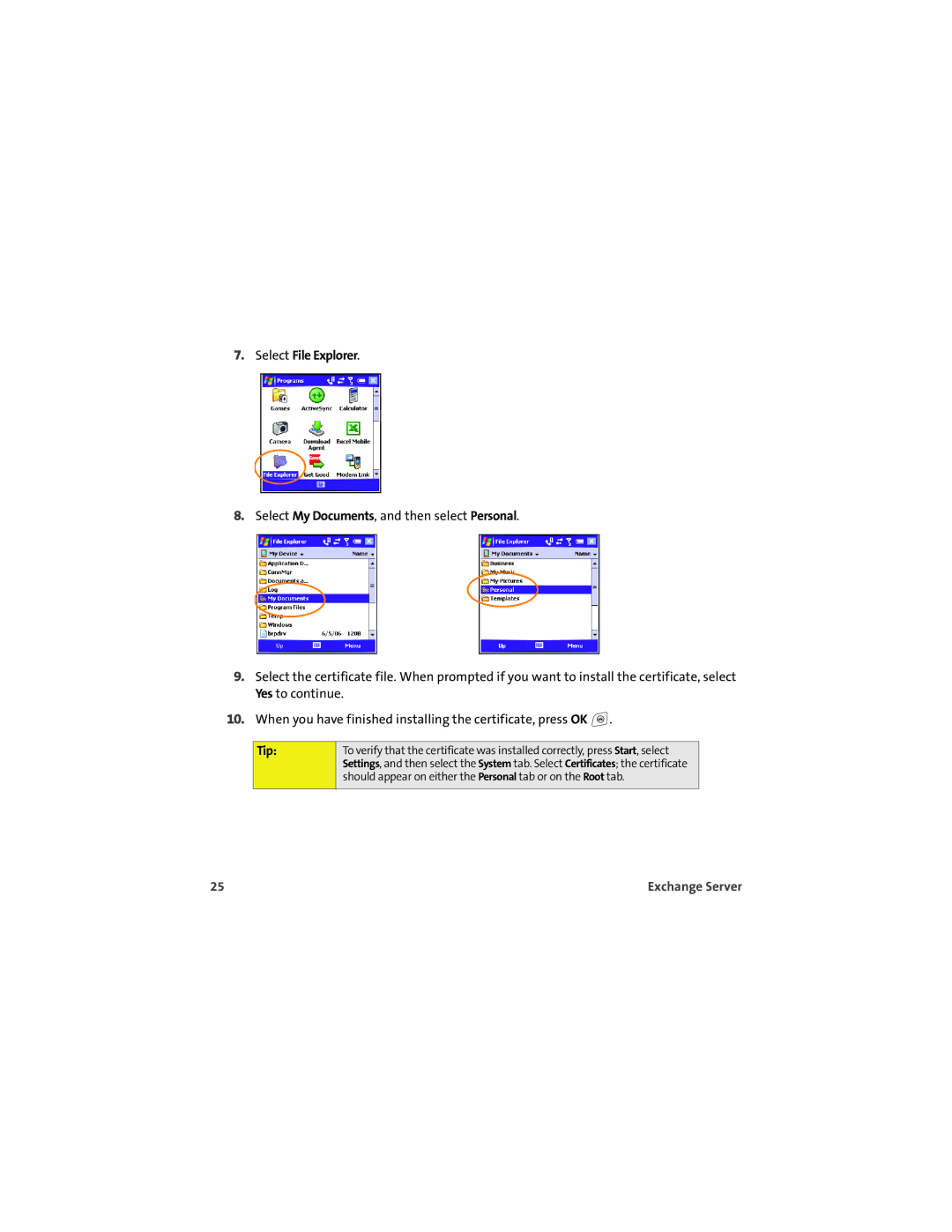 Sprint Nextel 700wx manual Select File Explorer, Tip 