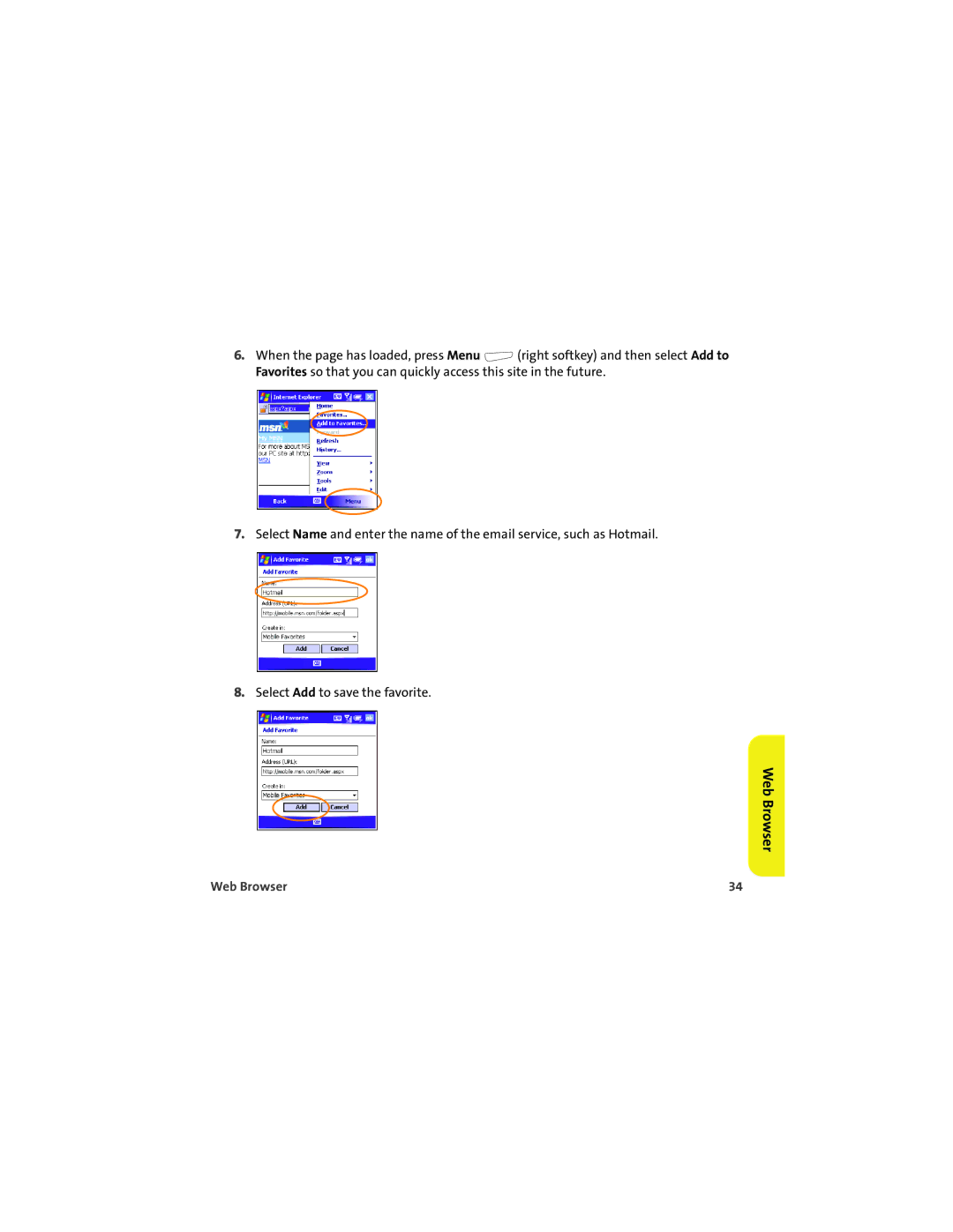 Sprint Nextel 700wx manual Web Browser 