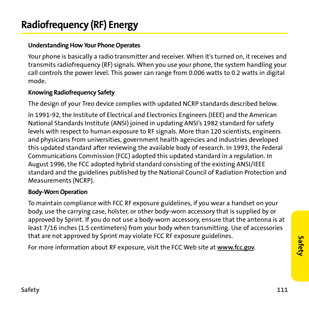 Sprint Nextel 755P manual Radiofrequency RF Energy, Understanding How Your Phone Operates, Knowing Radiofrequency Safety 