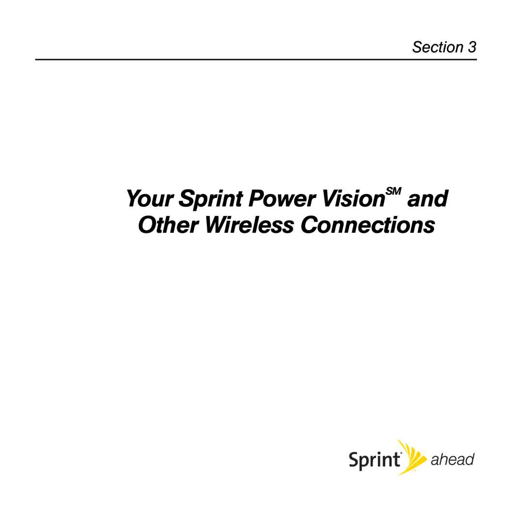 Sprint Nextel 800w manual Your Sprint Power VisionSM and Other Wireless Connections 