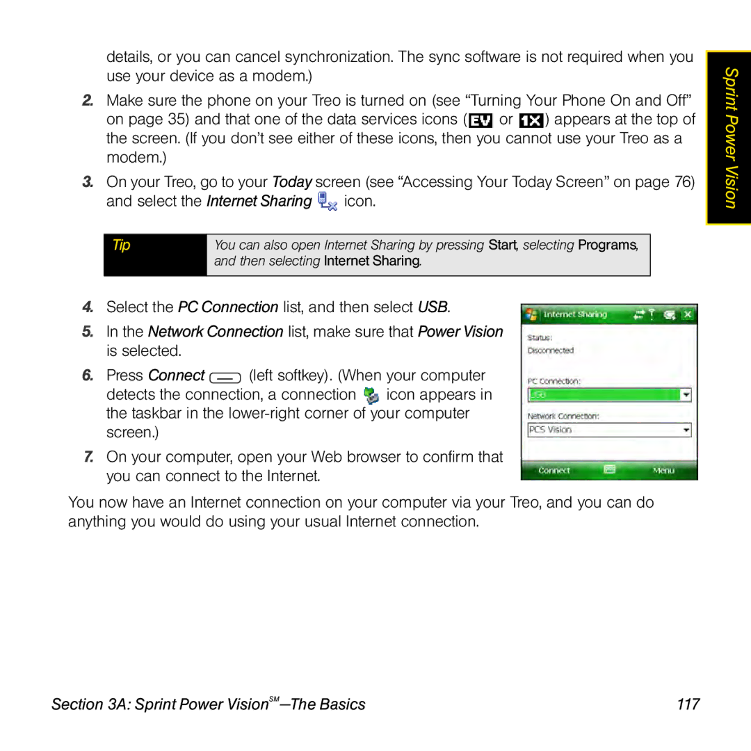 Sprint Nextel 800w manual Sprint Power VisionSM-The Basics 117 