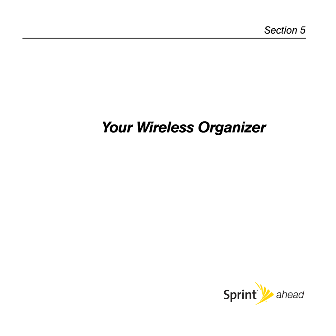 Sprint Nextel 800w manual Your Wireless Organizer 