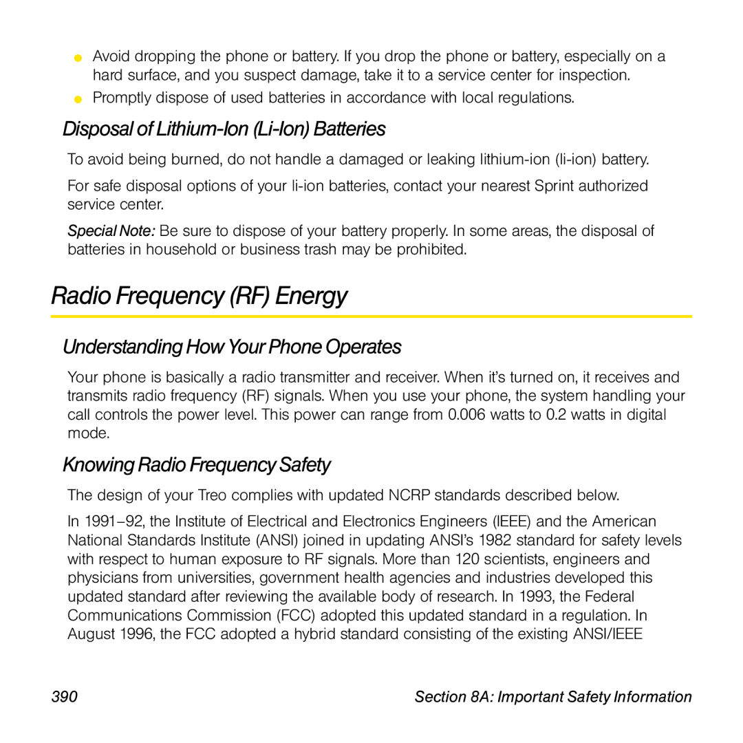 Sprint Nextel 800w Radio Frequency RF Energy, Disposal of Lithium-Ion Li-Ion Batteries, Knowing Radio Frequency Safety 