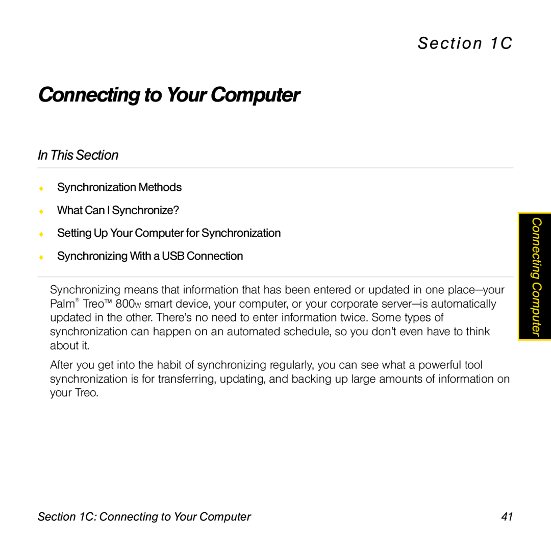 Sprint Nextel 800w manual Connecting to Your Computer 