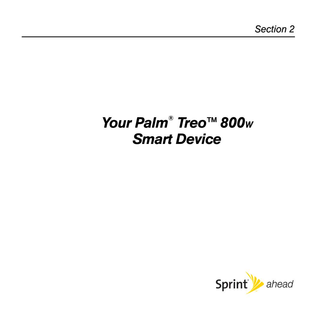 Sprint Nextel 800w manual Your Palm Treo 800W Smart Device 