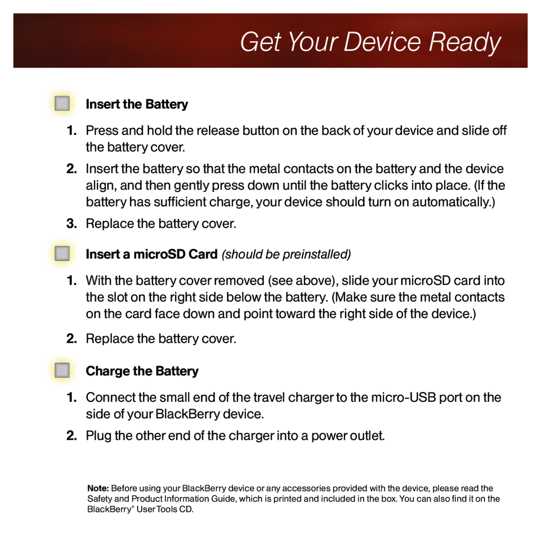 Sprint Nextel 9630 manual Get Your Device Ready, Replace the battery cover 