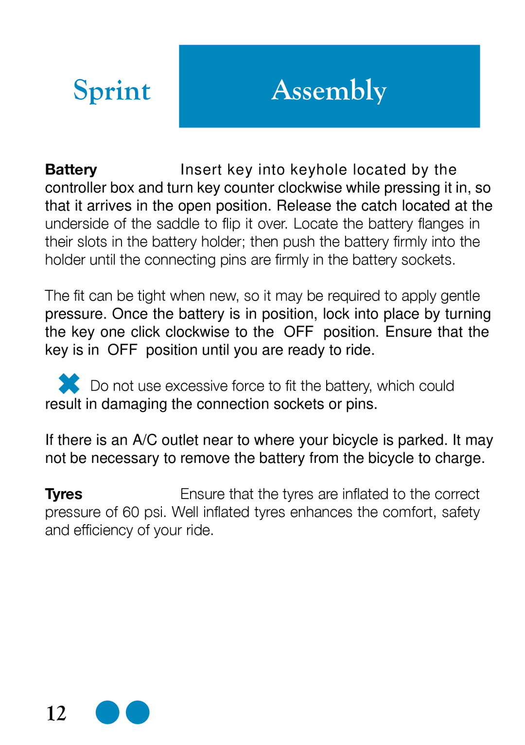 Sprint Nextel Bike user manual Sprint Assembly 