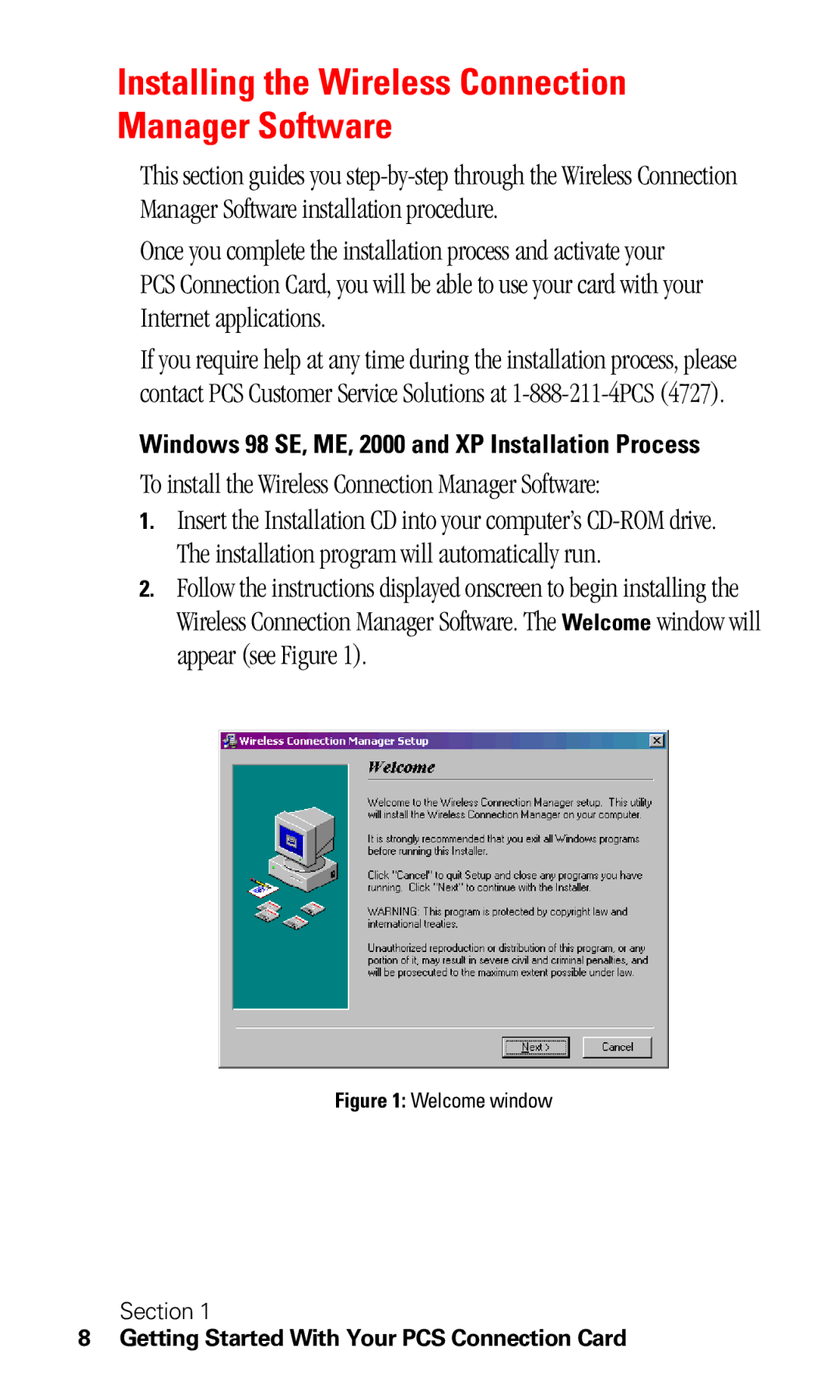 Sprint Nextel C201 manual Installing the Wireless Connection Manager Software 