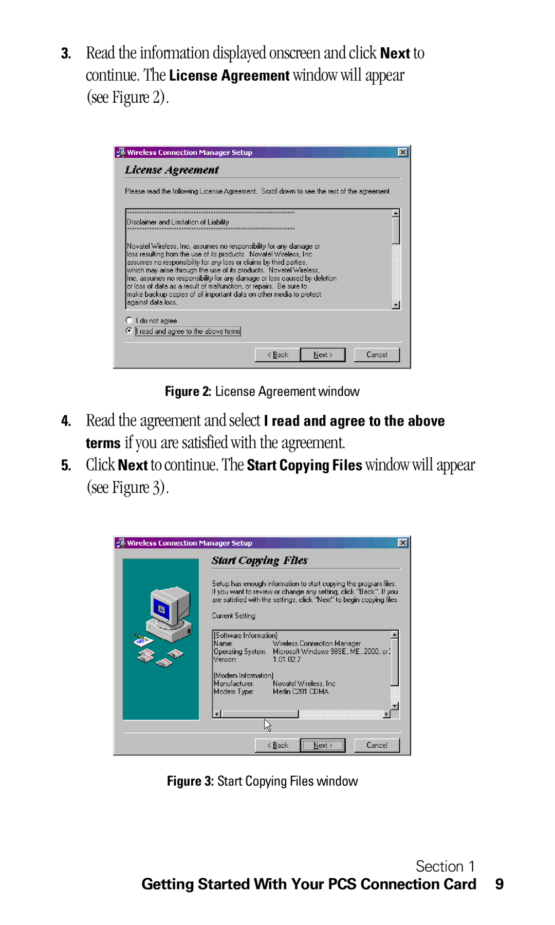 Sprint Nextel C201 manual License Agreement window 