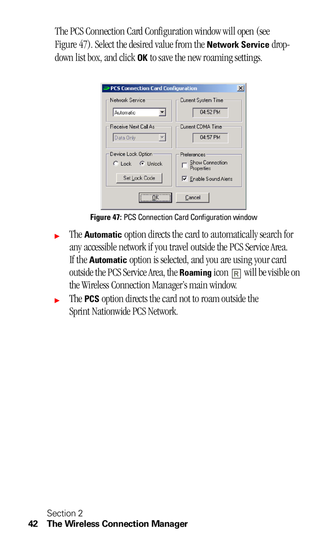 Sprint Nextel C201 manual Wireless Connection Manager 