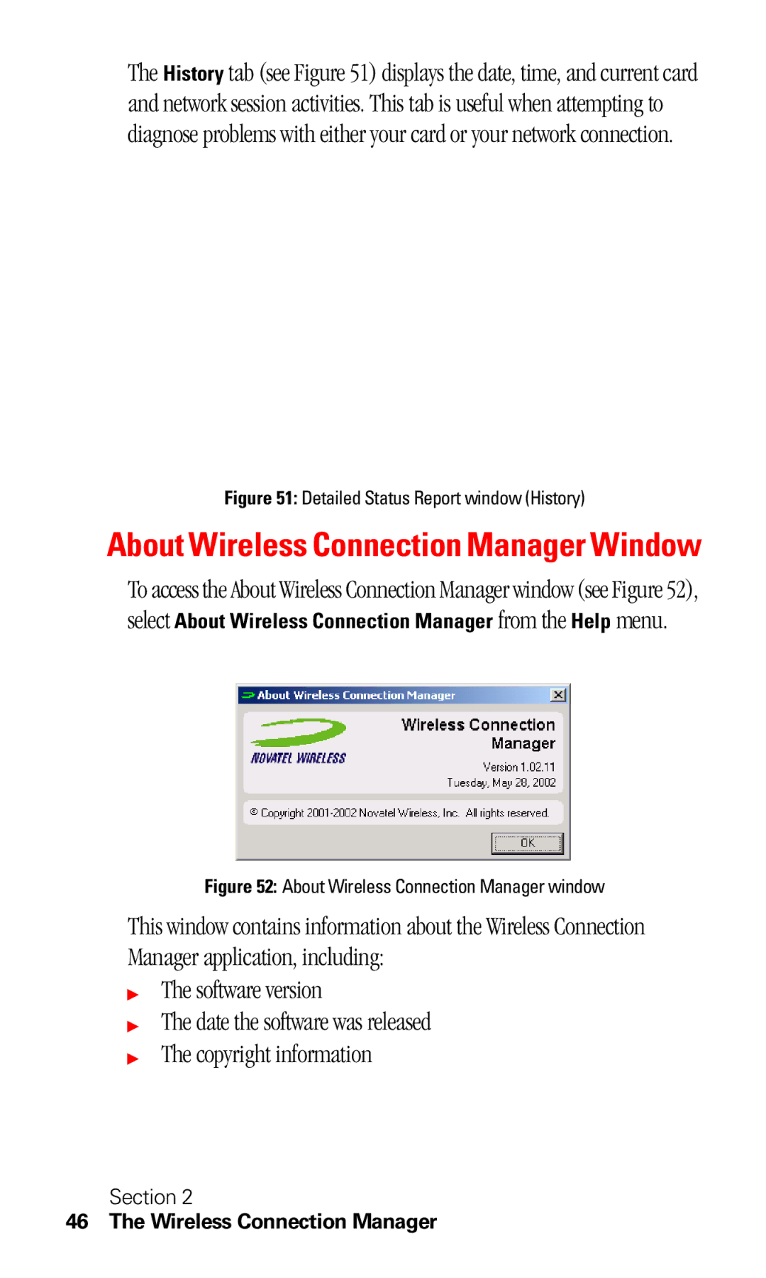 Sprint Nextel C201 manual About Wireless Connection Manager Window 